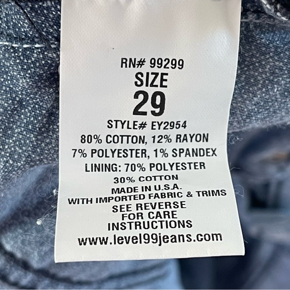 Level 99 Women's Jeans 29 Sienna Tomboy Style# EY2954 BOYFRIEND Sea Scape - Picture 7 of 8